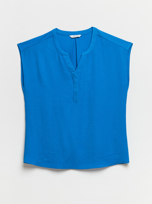 Linny Extend Sleeve Henley in Blue