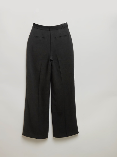 Maxwell Pleated Wide Leg Crepe Pant in Black