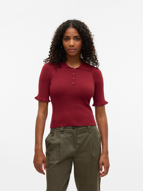 Vero Moda Wonder Polo Pullover with Half Sleeves