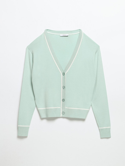 V-Neck Cardigan in Pastel Blue