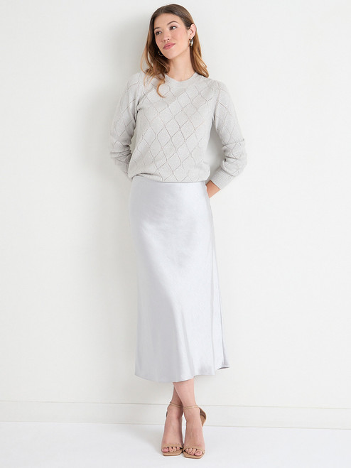 Pointelle Shimmer Knit Sweater