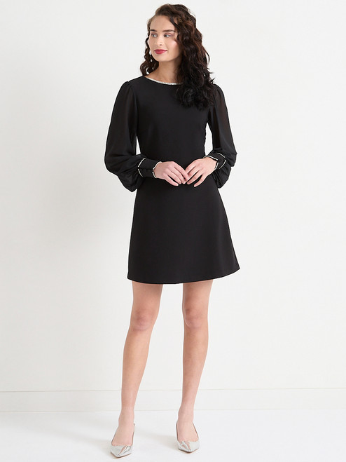 Diamonte Bow A-Line Mini Dress