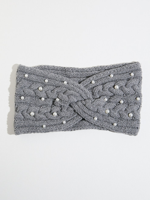 Cable Head Band with Pearls