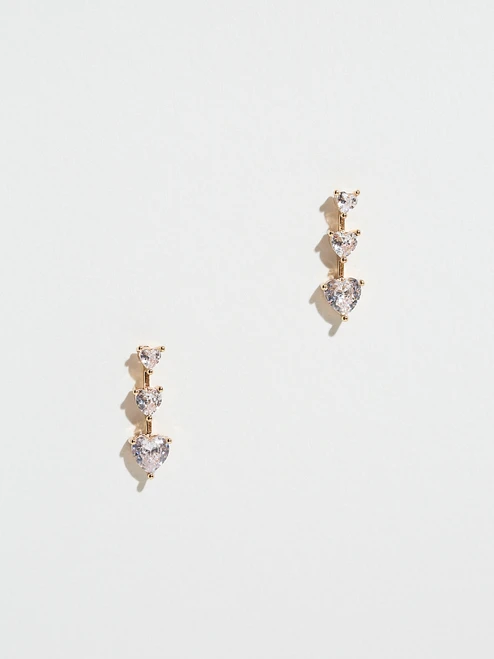 Crystal Heart Drop Earrings