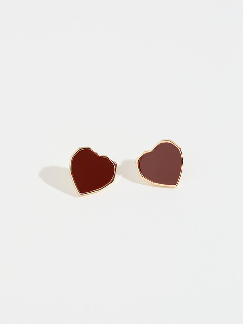 Red Heart Stud Earrings