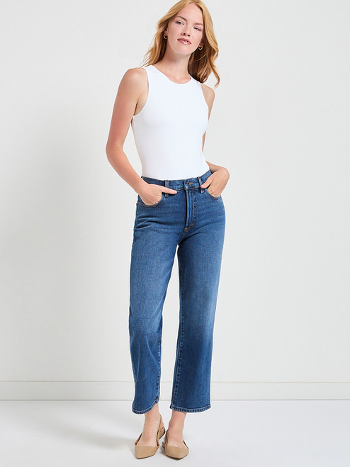 Lucy's 90s Straight Crop Jean in Mid Wash