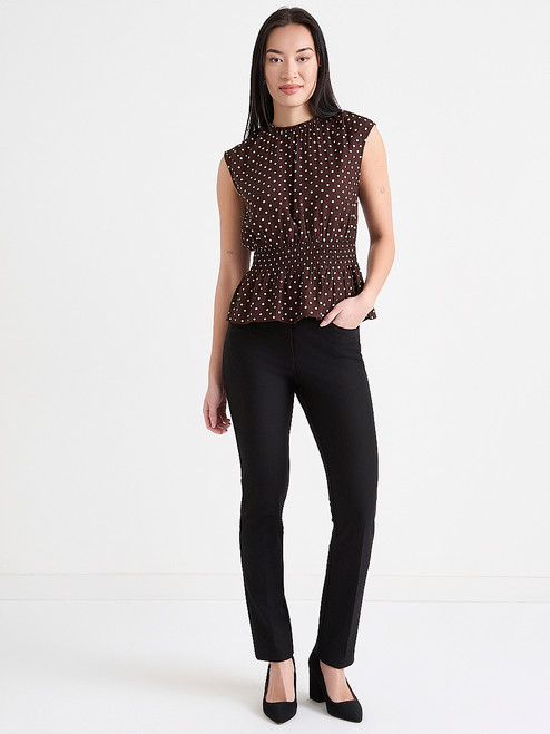 Sleeveless Smocked Waist Blouse