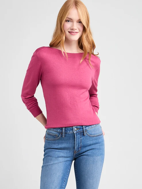 Cashmere Blend Boat Neck Pullover
