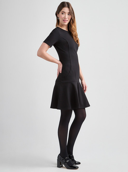 Ponte Crew Neck Fit & Flare Dress