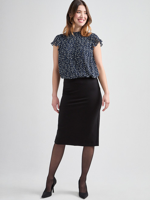 Ponte Long Pencil Skirt