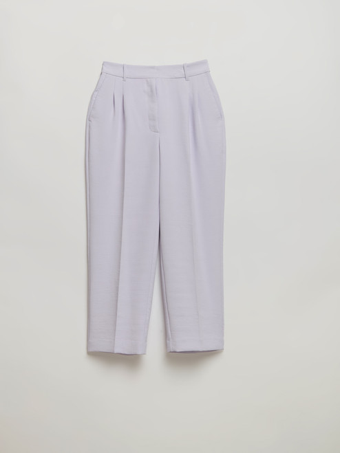 Maxwell Pleated Crop Pant in Crepe in Orchid Petal