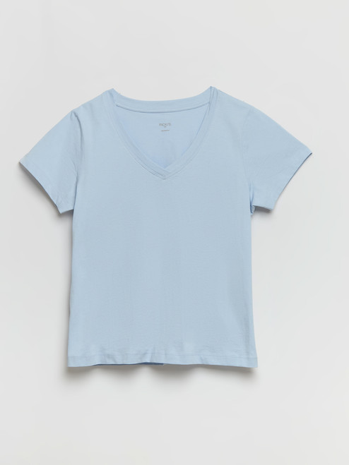 Relaxed V-Neck Tee in Kentucky Blue