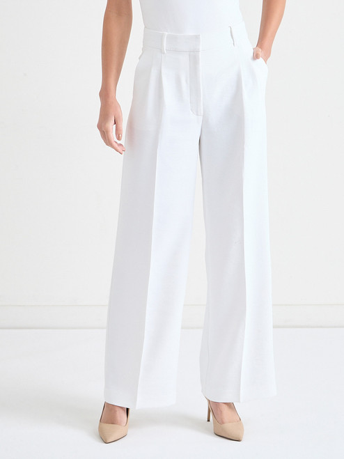 White Maxwell Pleated Wide Leg Pant