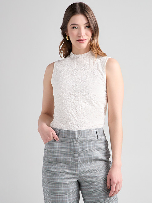 Sleeveless Lace Top in Ivory