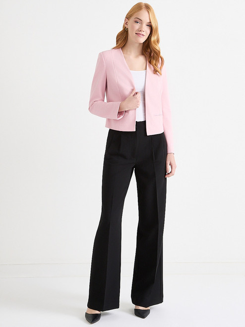 Open Collarless Short Blazer in Blush