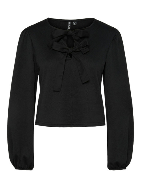 Abine Long Sleeve Round Neck Tie Top