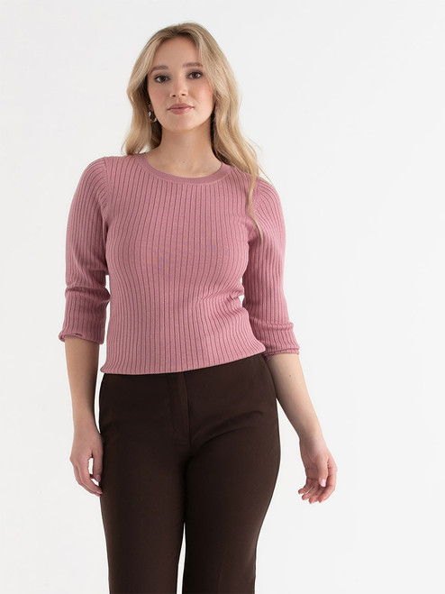 Crew Neck Rib Sweater