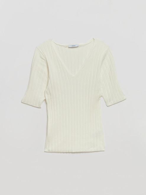 Elbow Sleeve V-Neck Sweater