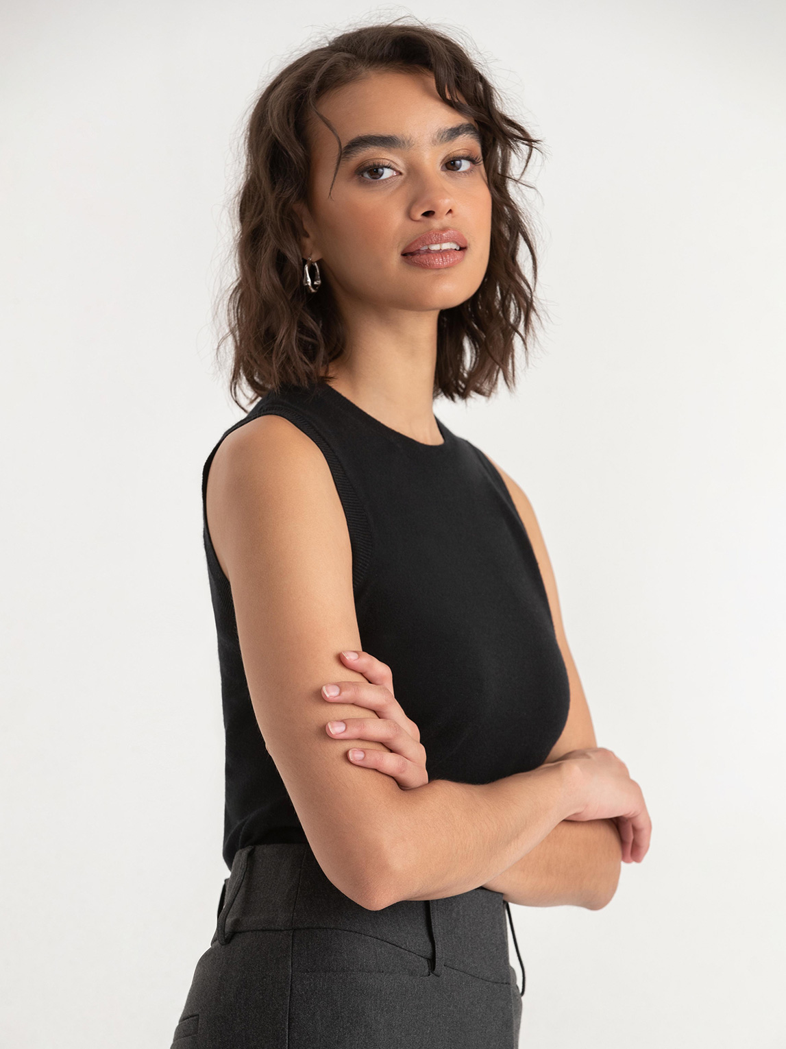 Sleeveless Sweater Tank Top