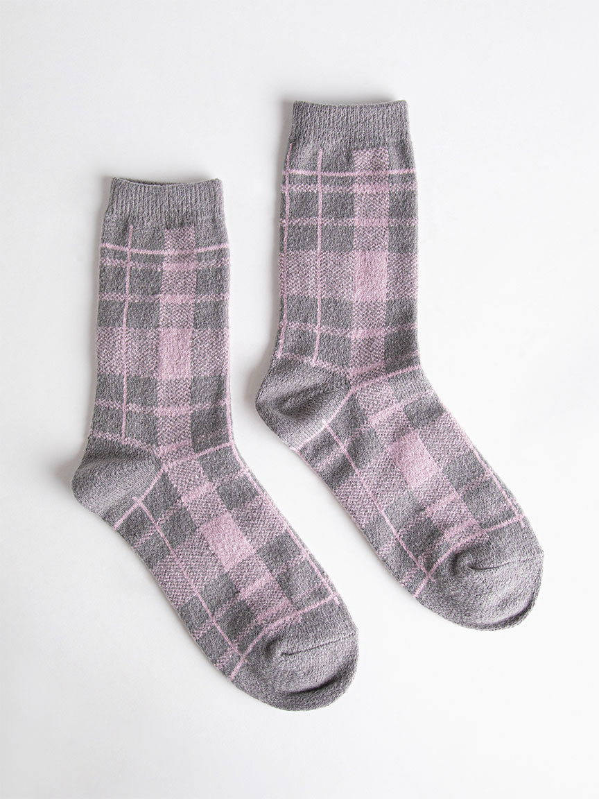 Plaid Crew Socks
