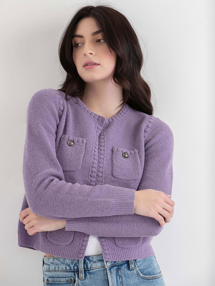 Boucle Sweater Jacket Dusk