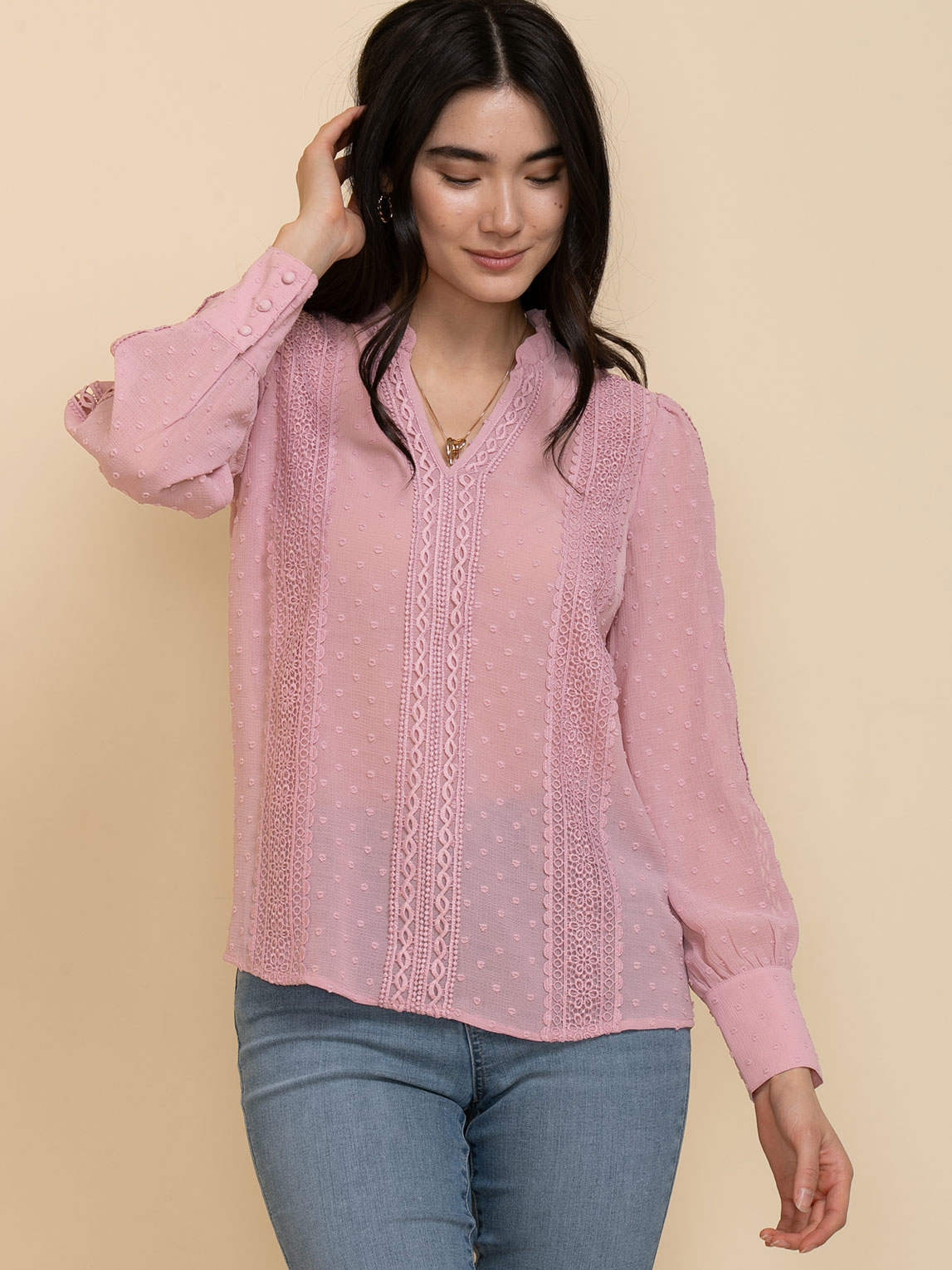 Sheer Swiss Dot  Blouse