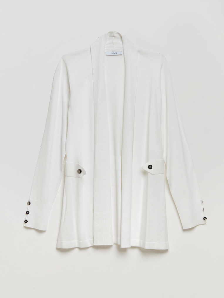 Side Tab Button Cardigan