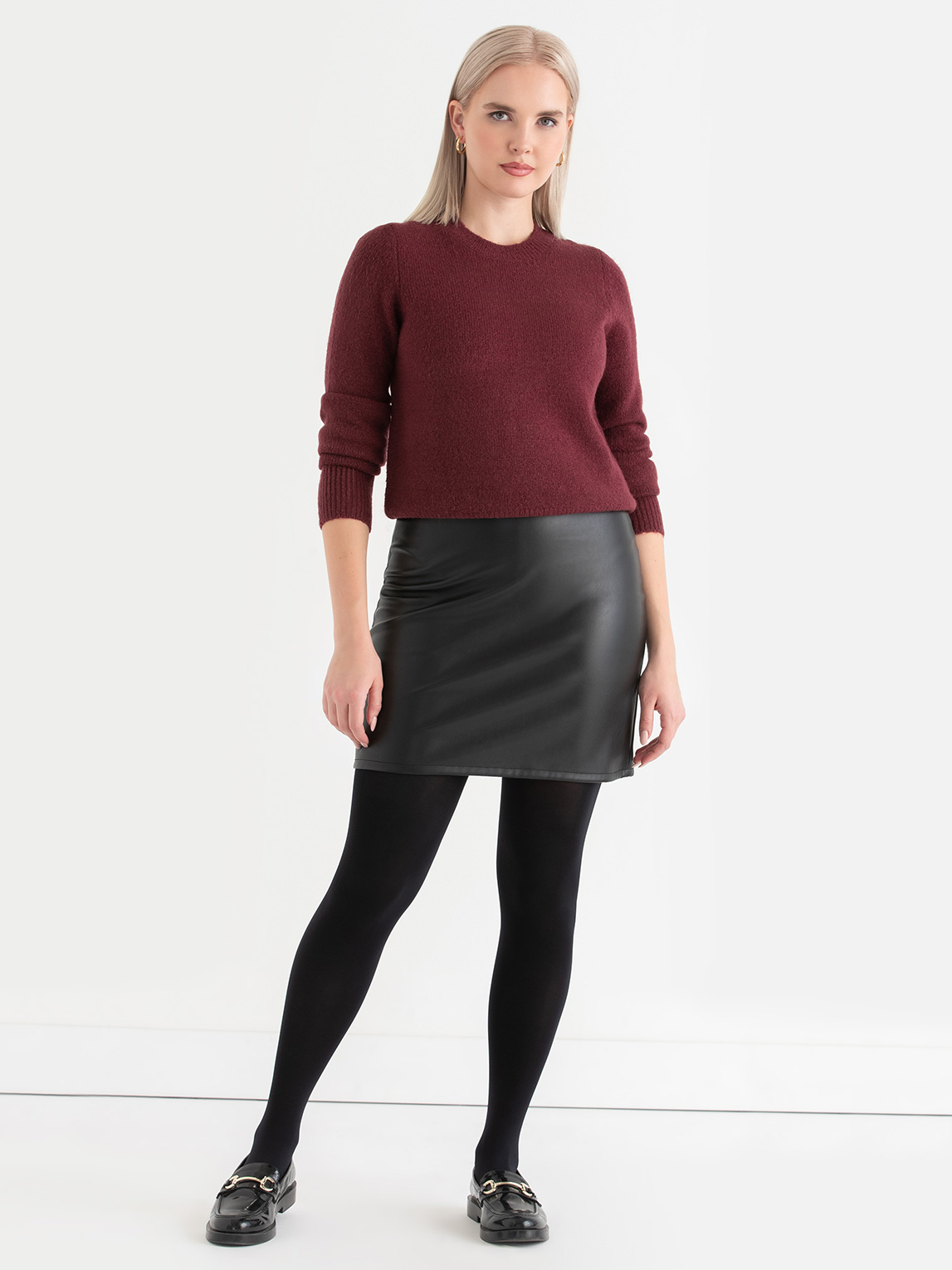 Mini Skirt Black Faux Leather