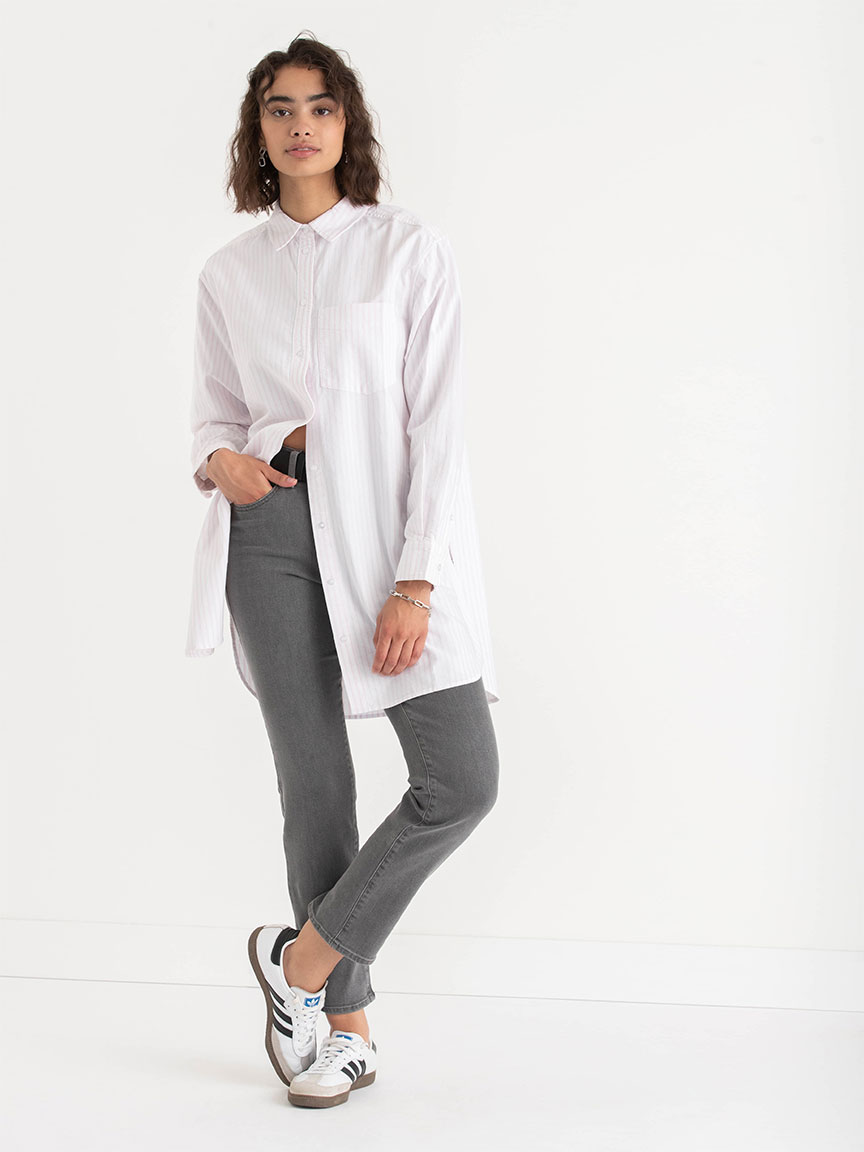 Relaxed Tunic Length Cotton Shirt