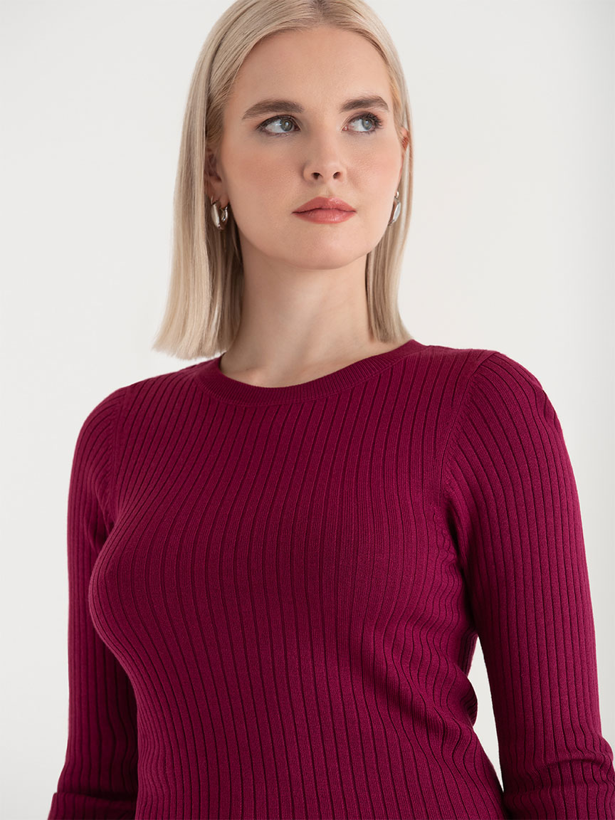 Crew Neck Rib Sweater