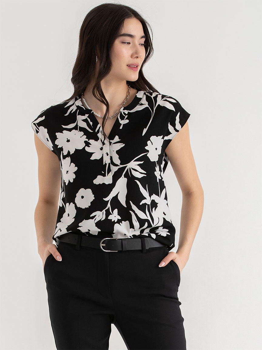 Linny Extend Sleeve Floral Henley