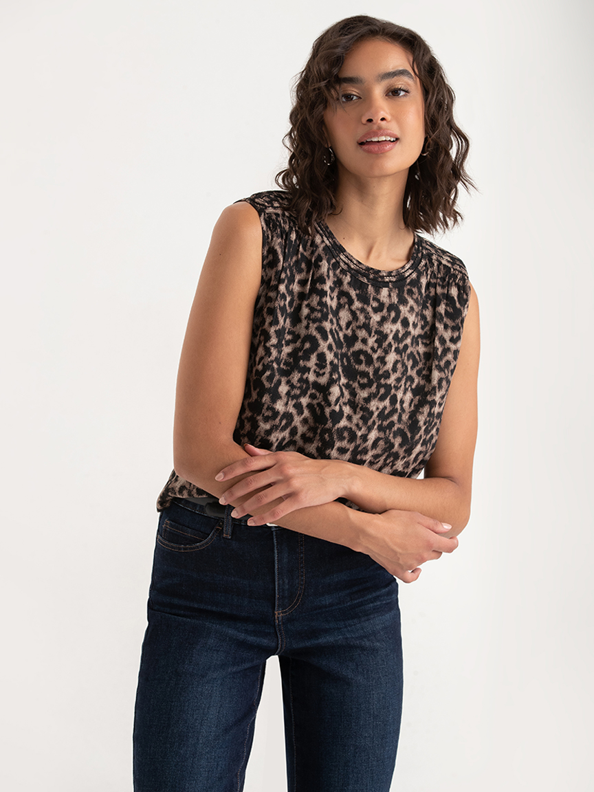 Sleeveless Blouse with Shoulder Trim 2