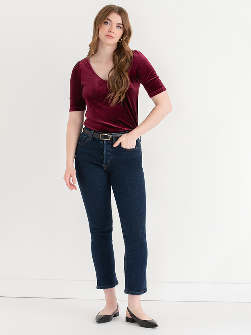 Velvet V-Neck Top