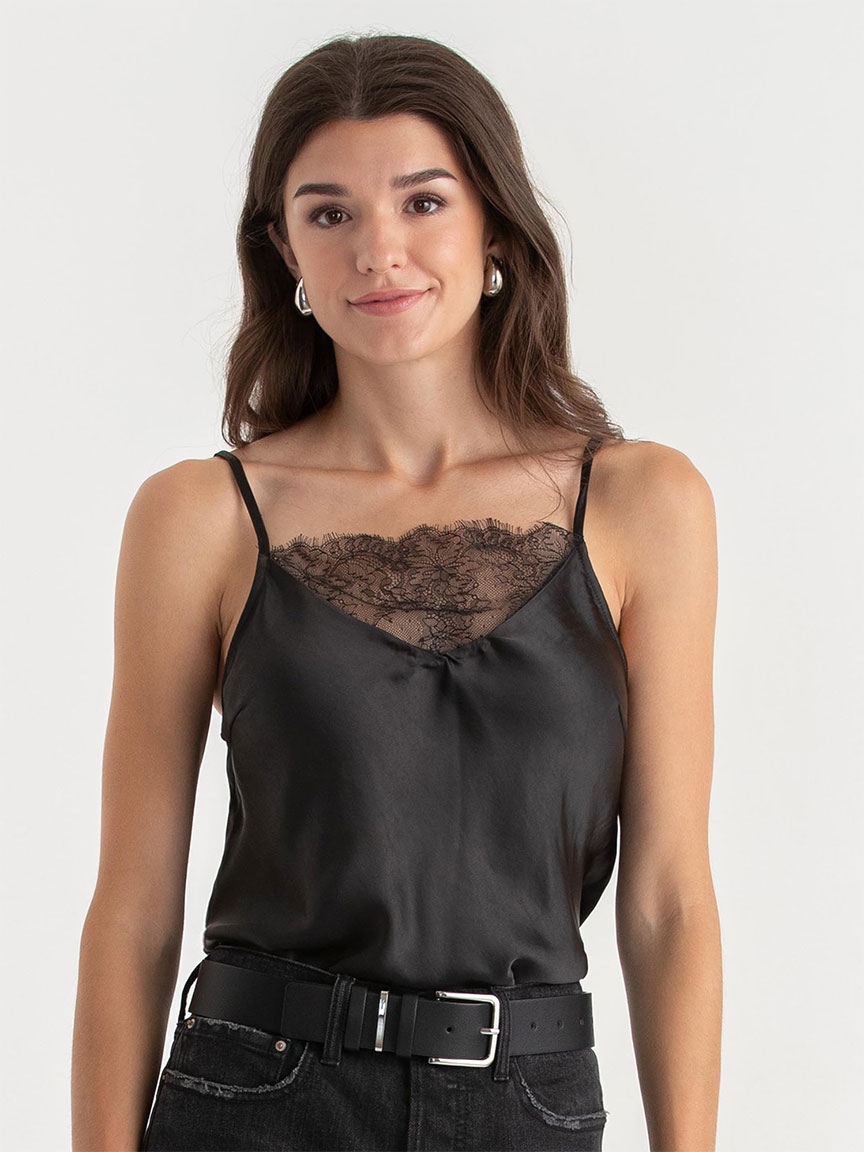 Satin Lace Black Camisole