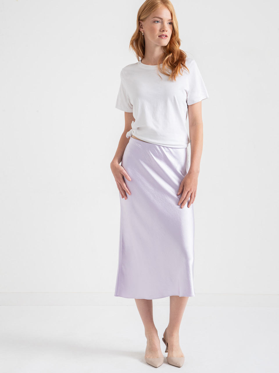 Midi Satin Skirt