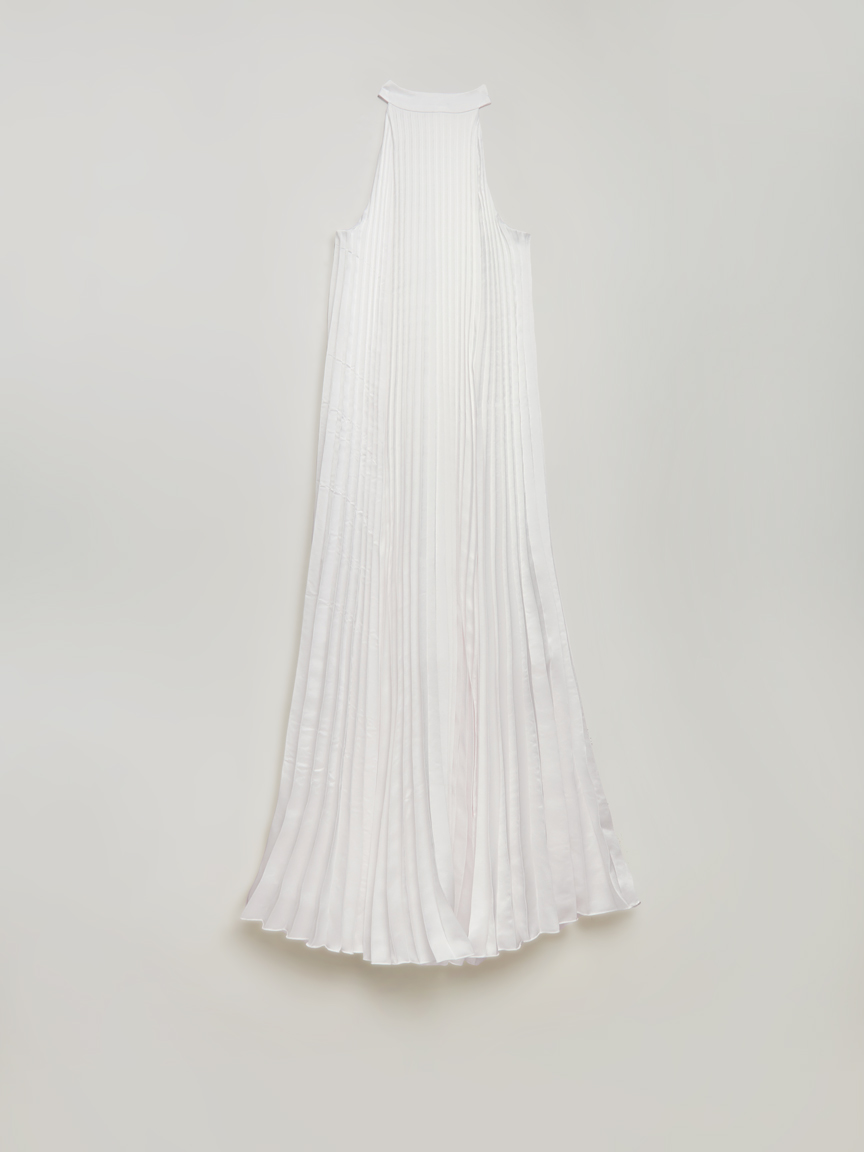 Backless Satin Halter Maxi Dress