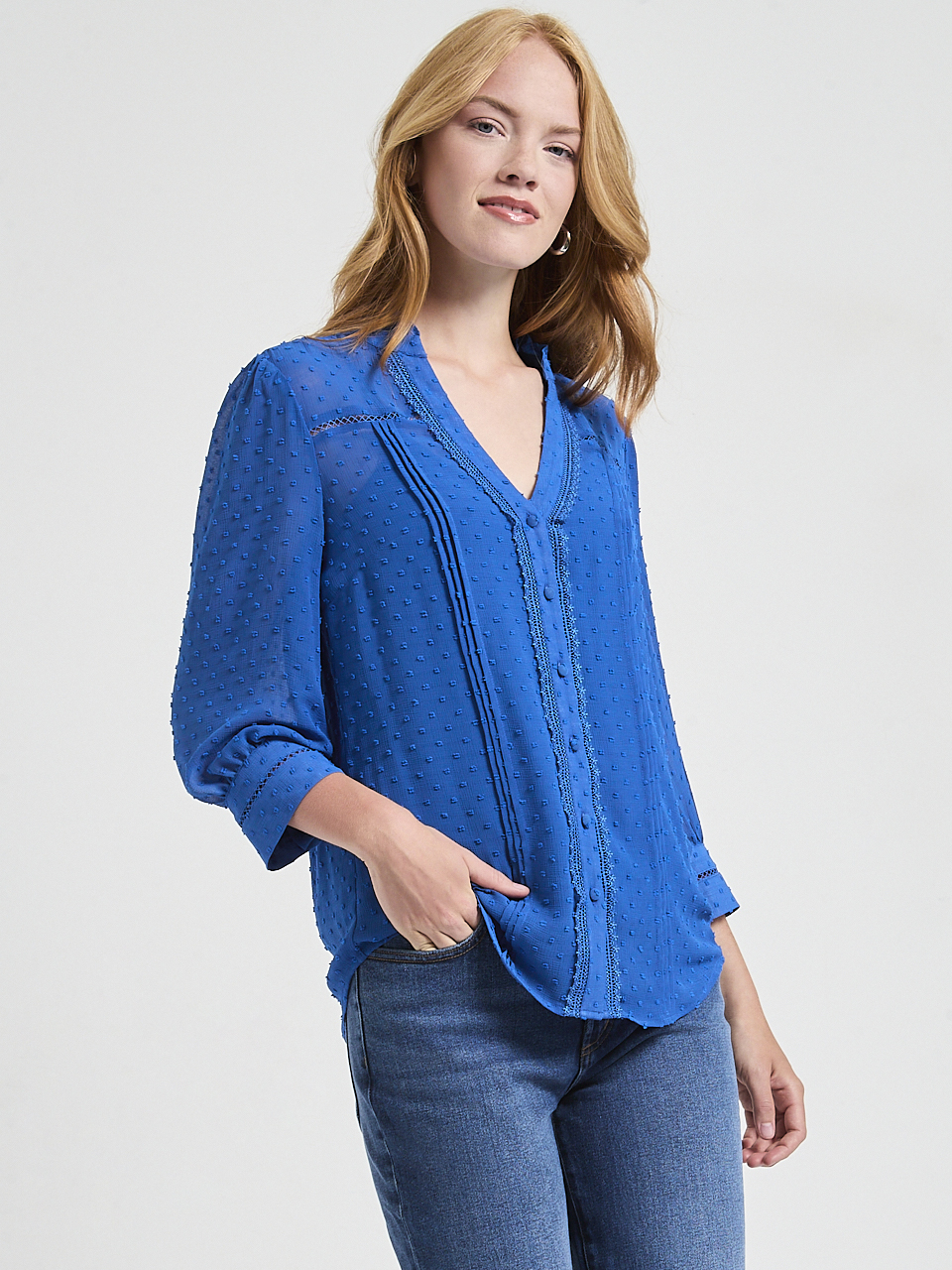 Swiss Sleeve 3/4 Blouse