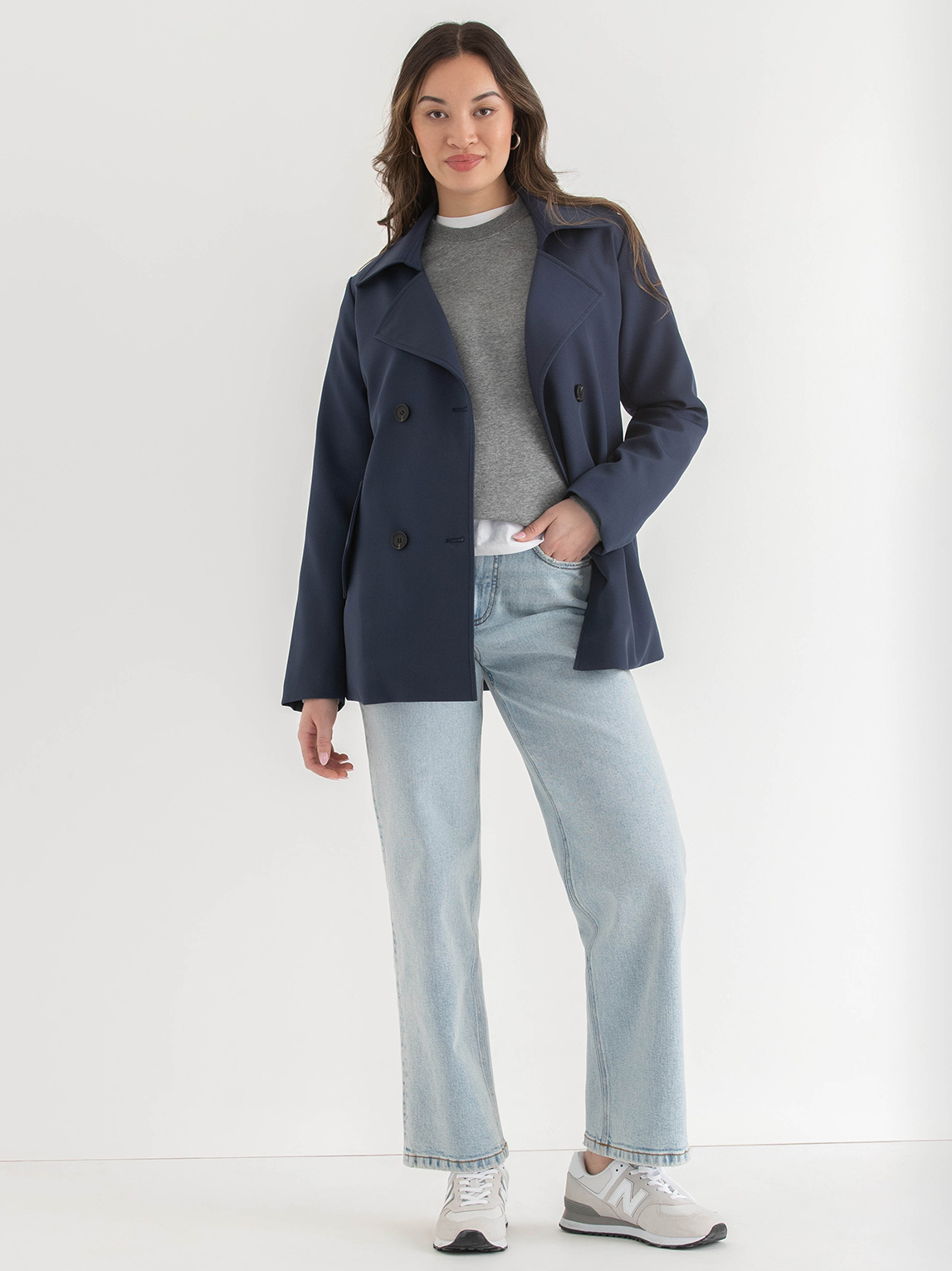 Short Double Breasted Trench Coat