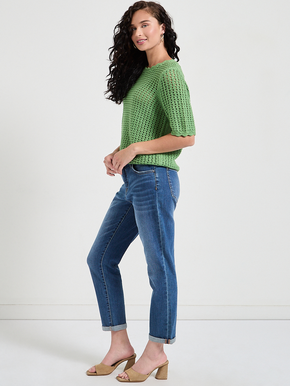 Short Sleeve Cotton Stitch Pullover