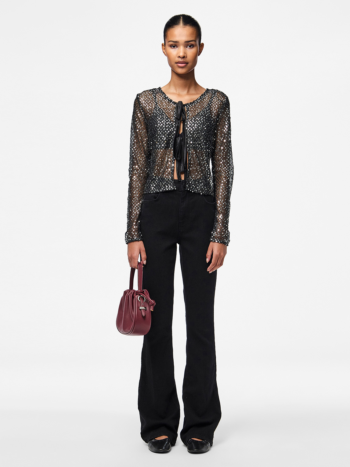 Crissi Reversible Sequins Cardigan