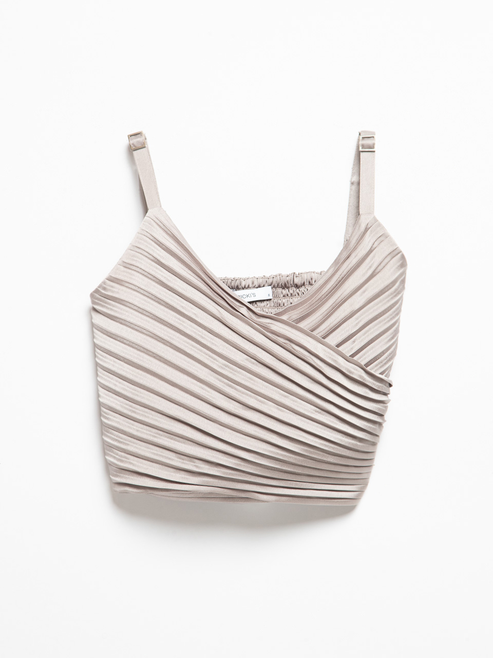 Sleeveless Pleated Satin Tank