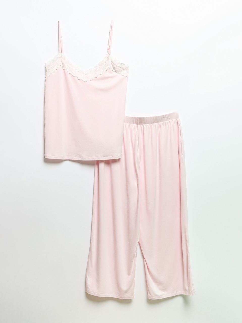 Lace Trim Cami with Crop Pant Sleepset