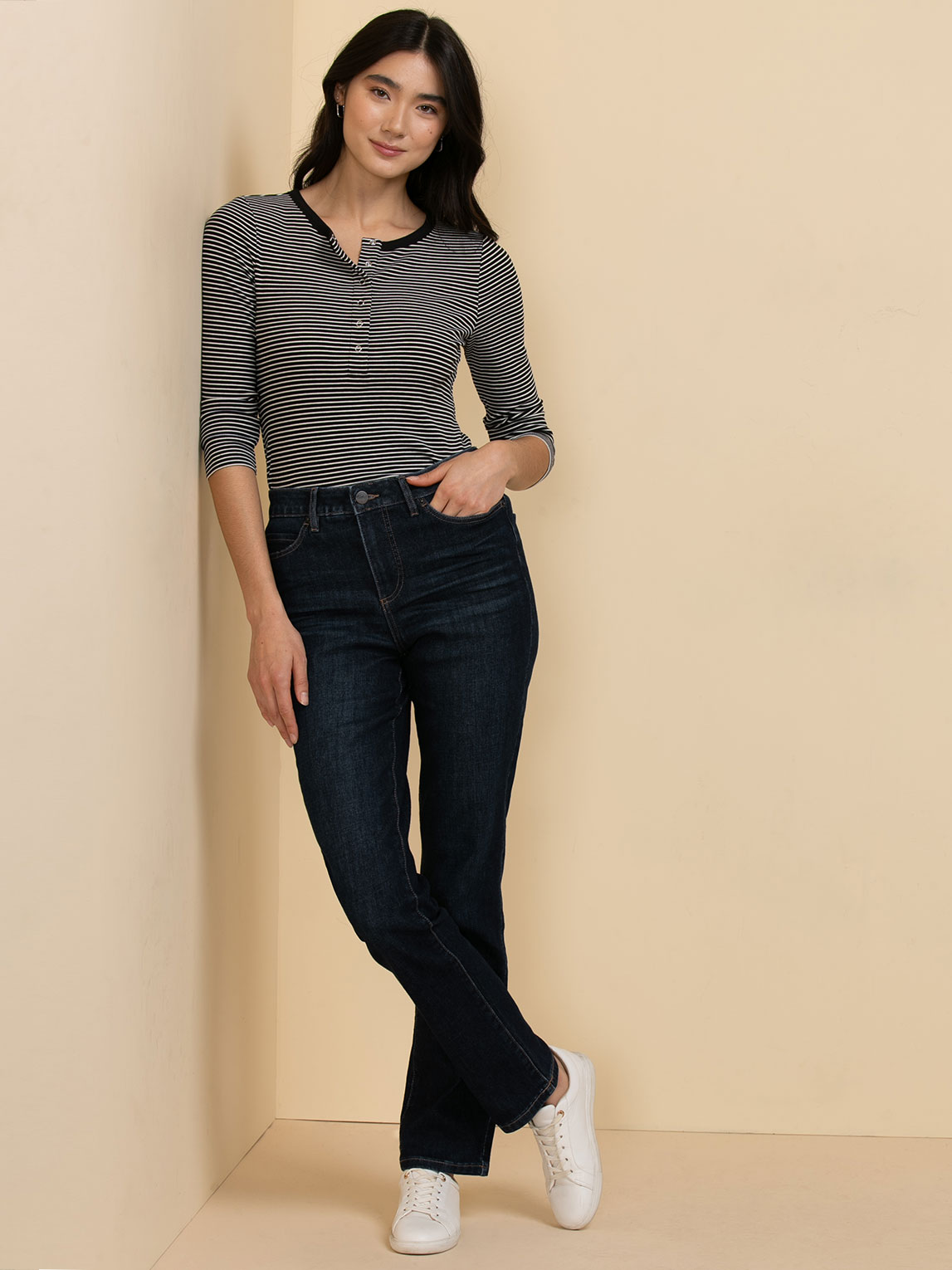 Long Sleeve Henley Top