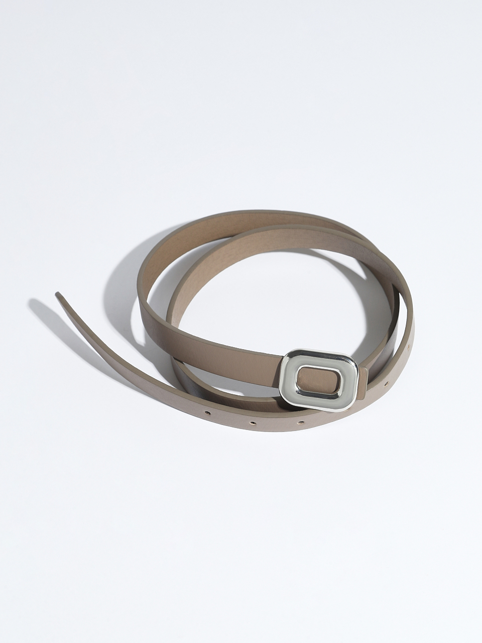 Skinny Belt with Silver Buckle