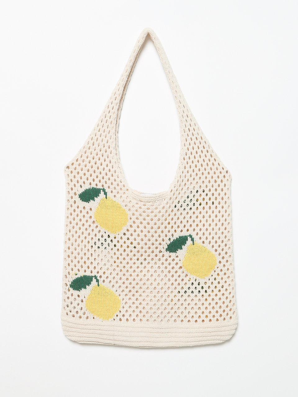 Lemon Patterned Knitted Bag