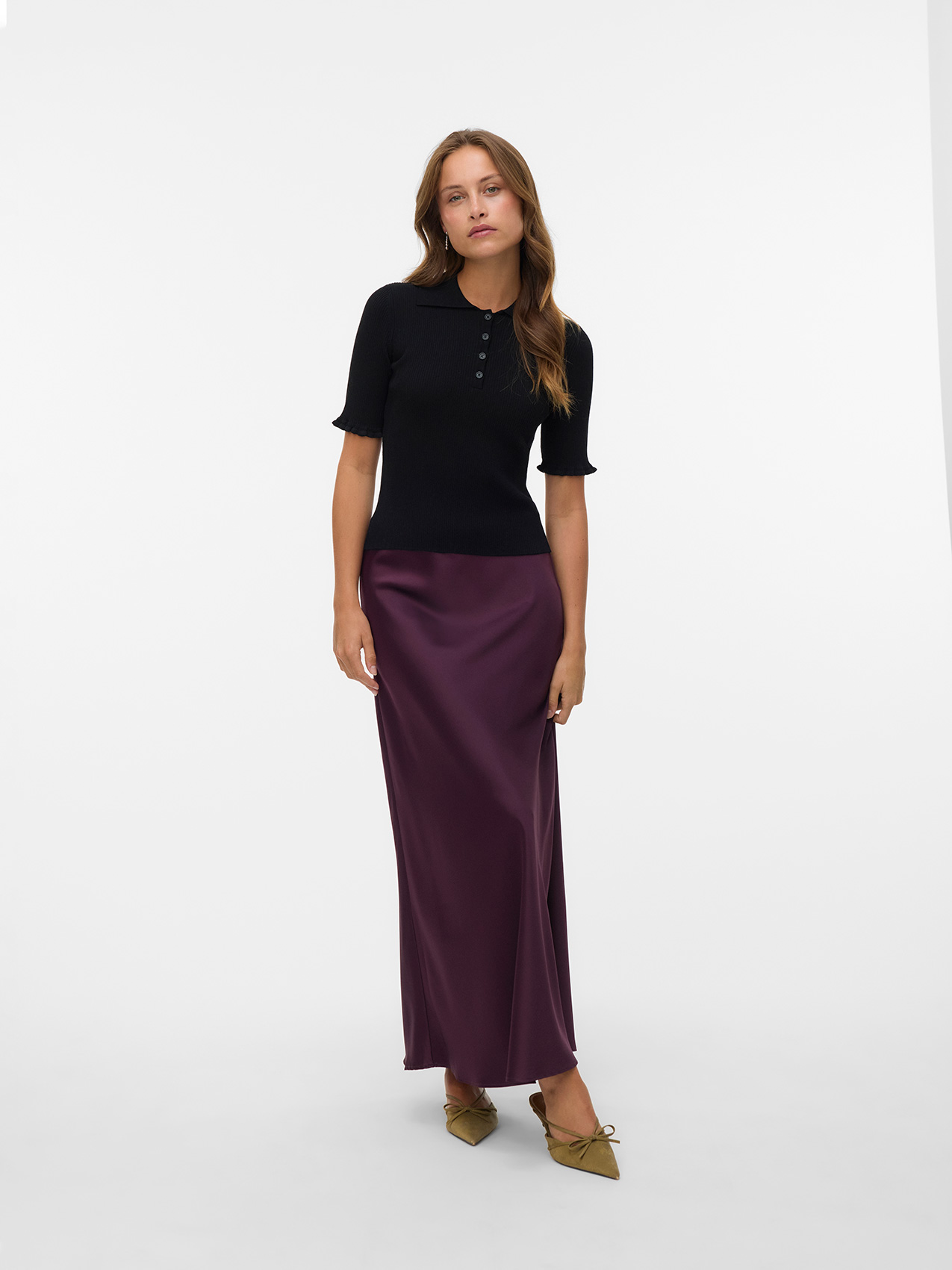 Vero Moda Wonder Polo Pullover with Half Sleeves