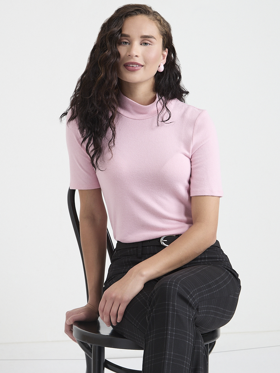 Whisper Knit Elbow Sleeve Turtleneck