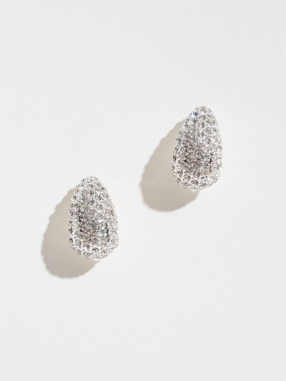 Pave Tear Drop Huggie Earrings