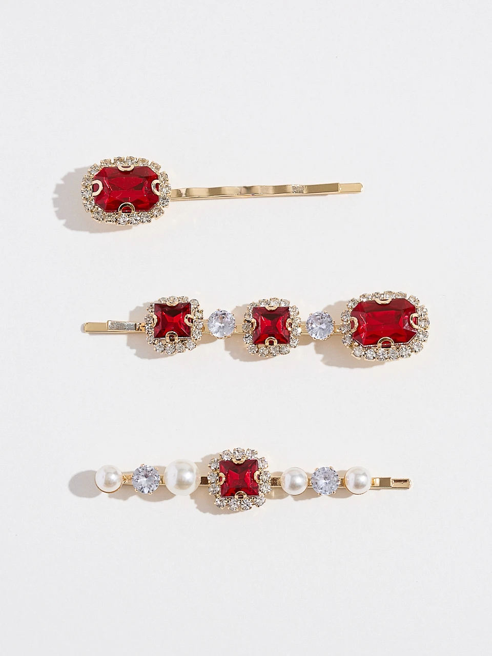 Ruby & Pearl Hair Pins