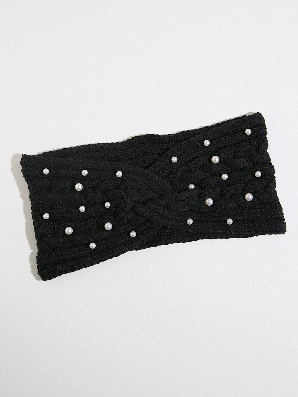 Cable Head Band with Pearls